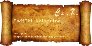 Csáki Krisztina névjegykártya