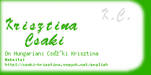 krisztina csaki business card